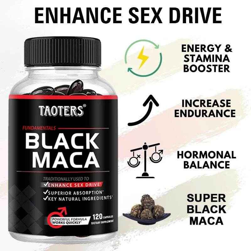 Black Maca Capsules - Improves Endurance and Performance - Mood and Immune Support, Builds Muscle