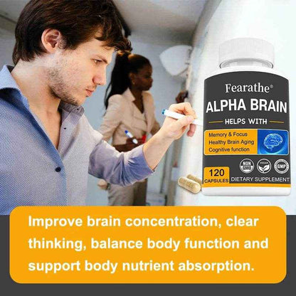 Fearathe Alpha Brain Supplement - Memory, Mental Clarity and Cognition with Vitamin B6, Focus Capsules, Non-GMO