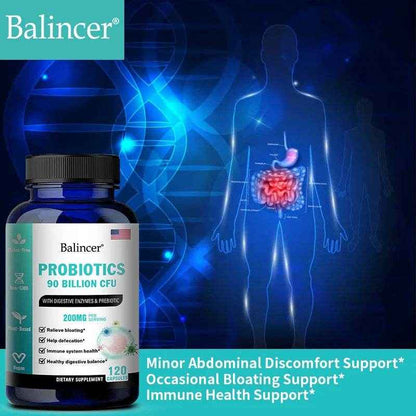 Balincer Probiotic 90 Billion CFU with Digestive Enzymes &amp; Prebiotics To Support Bloating, Improved Gut, Immunity and Digestion