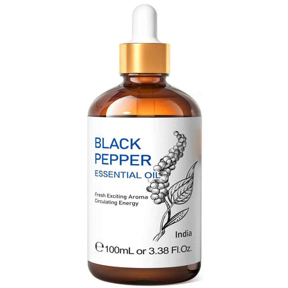 100ML Black Pepper Essential Oils, HIQILI 100% Pure Spice OIil Used for Diffuser, Humidifer, Relieving Stress, Making candles