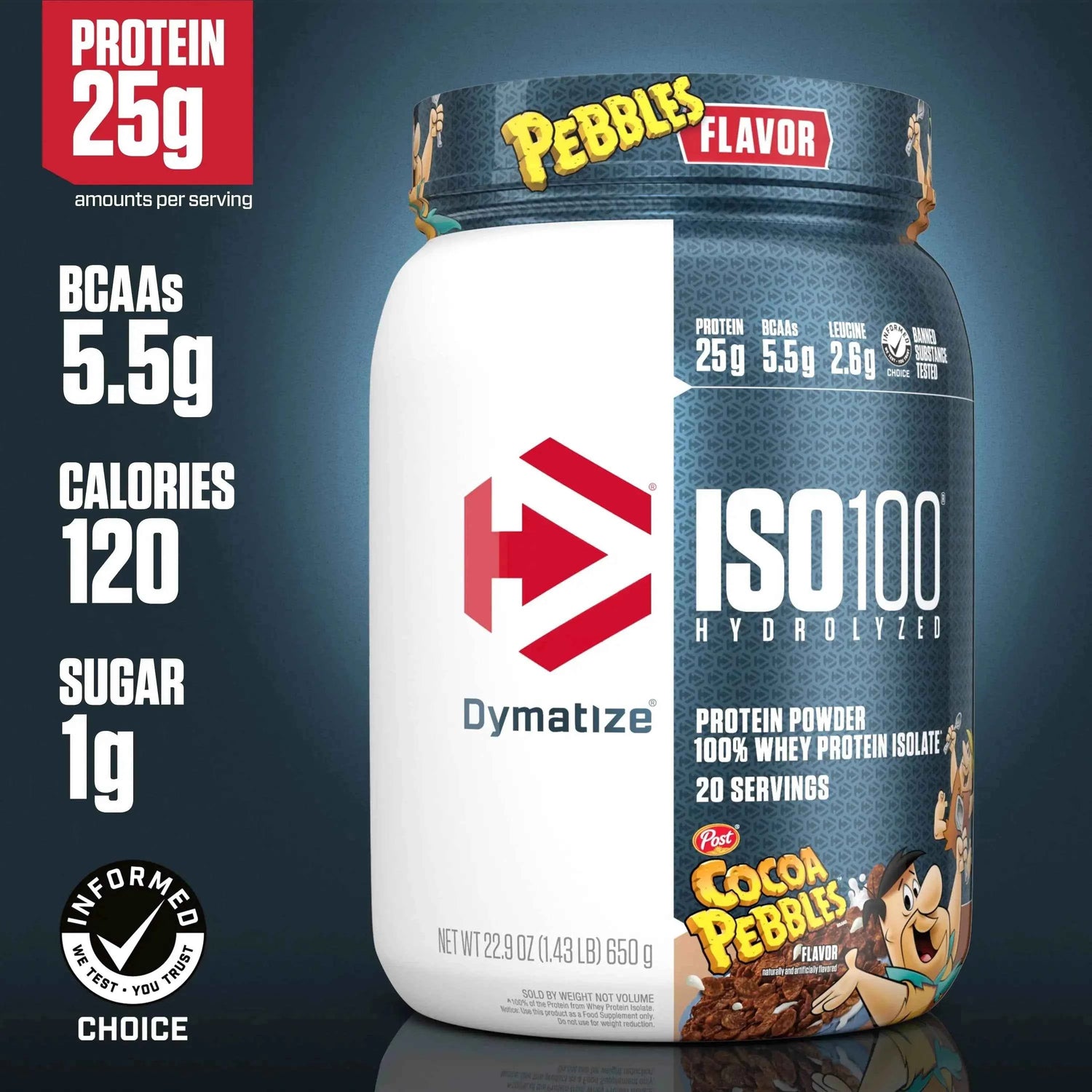 ISO100 Hydrolyzed Whey Isolate Protein Powder, Cocoa Pebbles, 20 servings