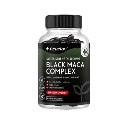 Black Maca &amp; Ginseng Complex, Supports Energy, Muscle, Endurance, Mood, Focus, 120 Vegan Capsules