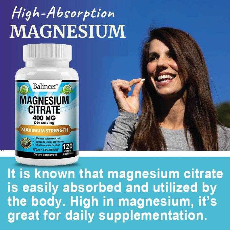 Magnesium Supplementation - Promotes Proper Muscle, Heart and Bone Support, Nutrient Metabolism, Bone Health