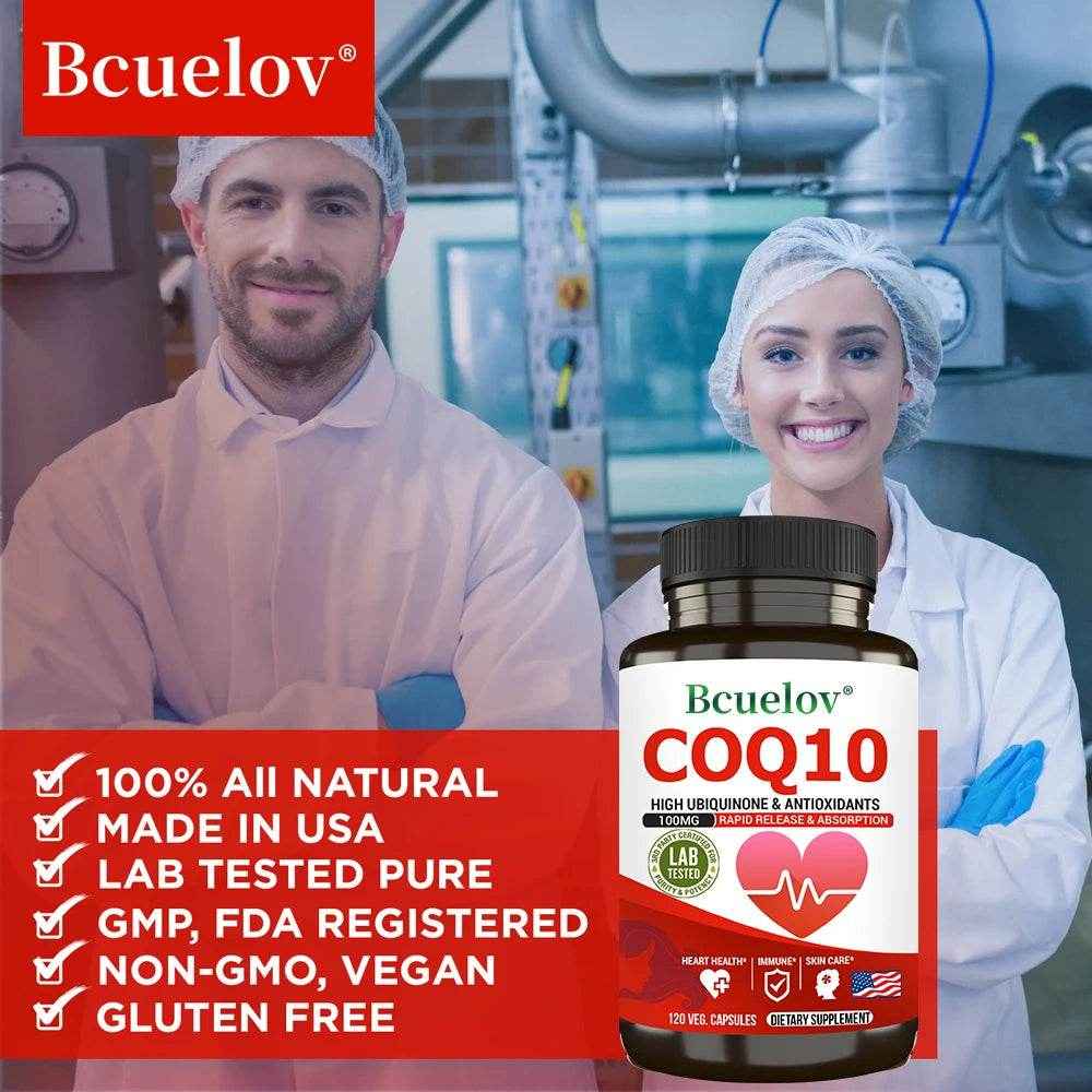 Coenzyme Q-10 Capsules - Natural Antioxidant, 100 Mg CoQ10 Capsules - Cardiovascular Health, Immune Health, Skin Care