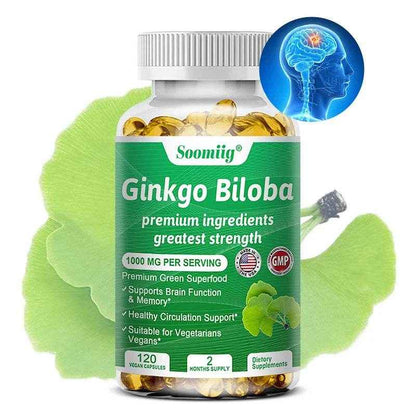 Premium Ginkgo Extract Supplement with B Vitamins for Brain Function, Memory, Circulation, Antioxidant, Health