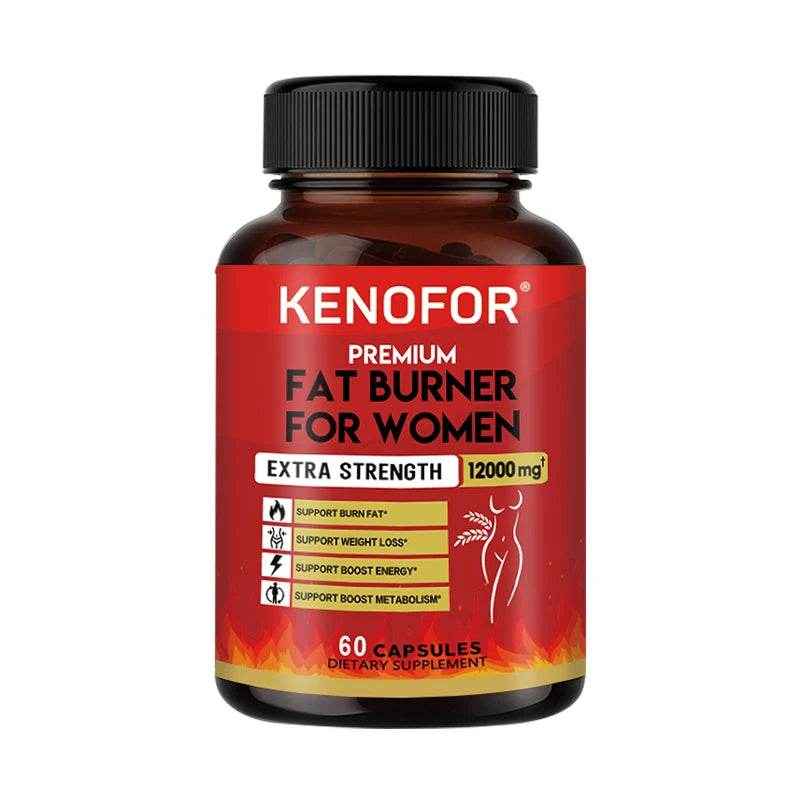 KENOFOR Fat Burner Supplement - Supports Weight Management, Increases Energy, Boosts Metabolism and Detoxification 12000 Mg