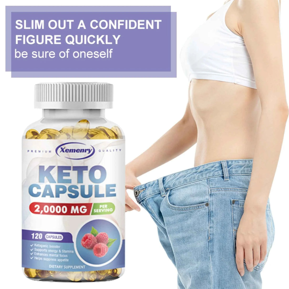 Keto Supplement - Supports Healthy Eating, Weight Management, Supports Immunity - 120 Capsules