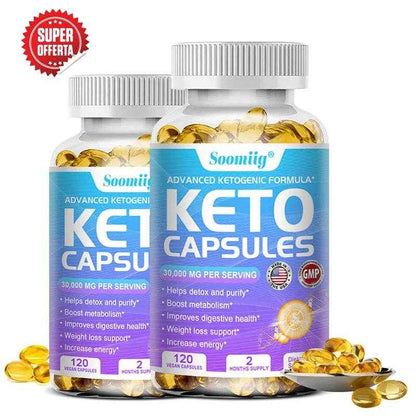 Keto Fat Burning Capsules - Promote metabolism - burn fat, enzyme detoxification, suppress appetite, enhance energy