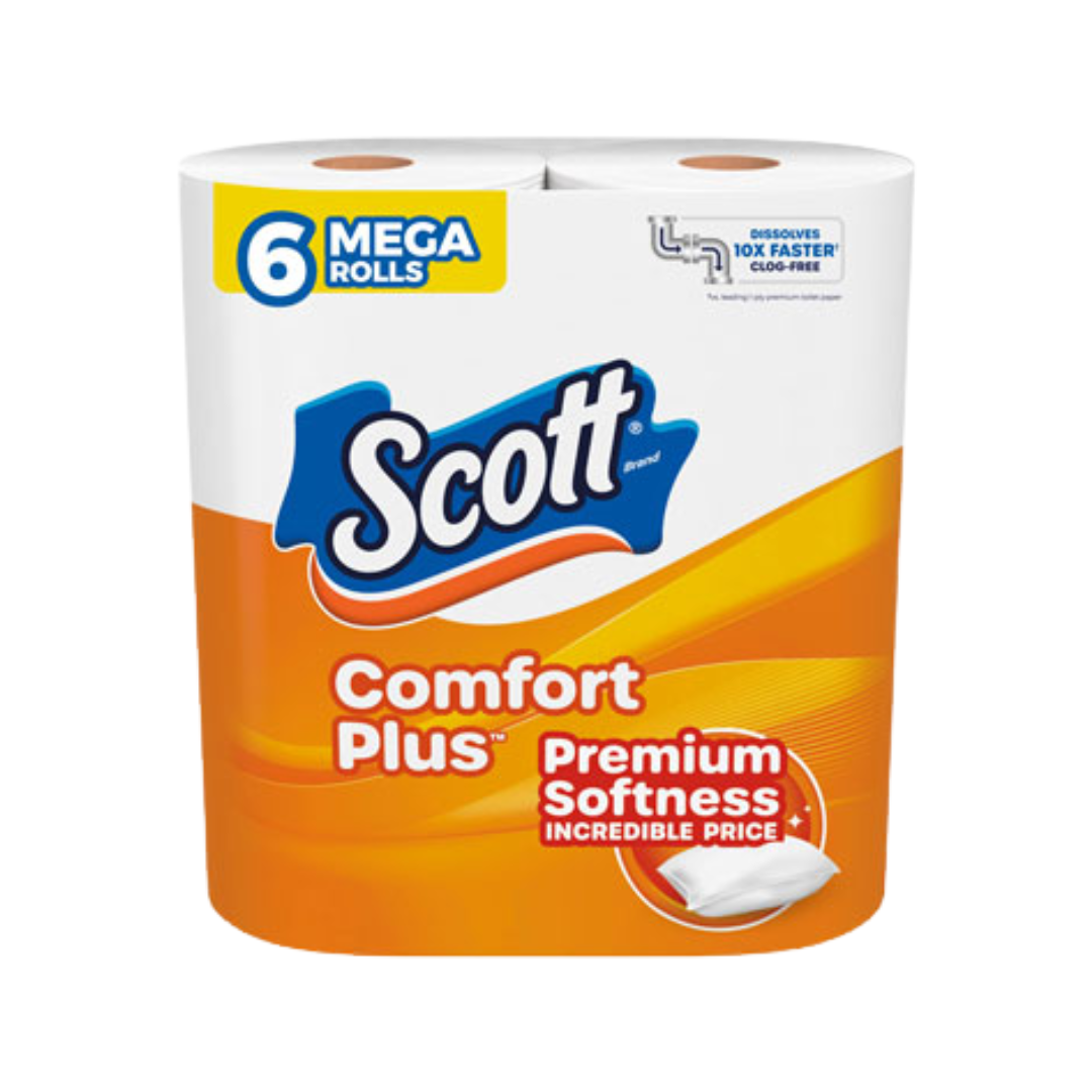 Scott ComfortPlus Mega Roll Toilet Paper, 6 pack by Farmacias Savia