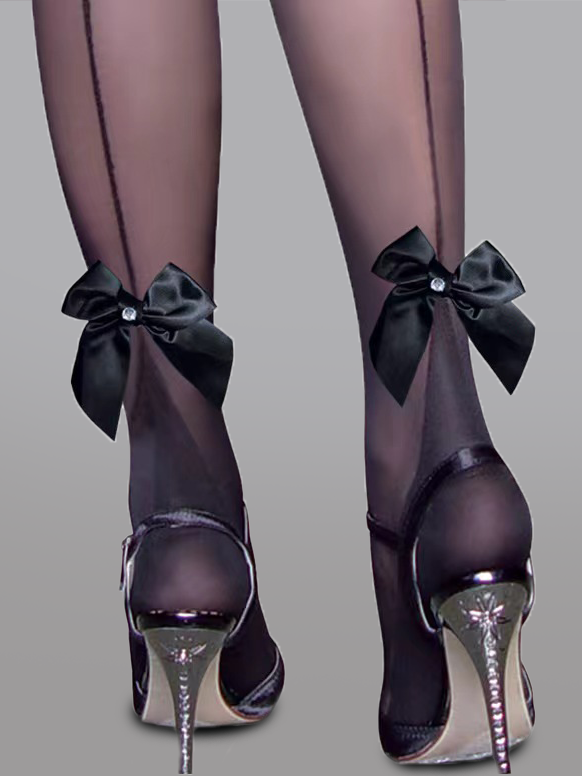 Bow Detail Sheer Lace Stocking - DestGlow