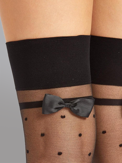Polka Dot Bow Stockings - DestGlow