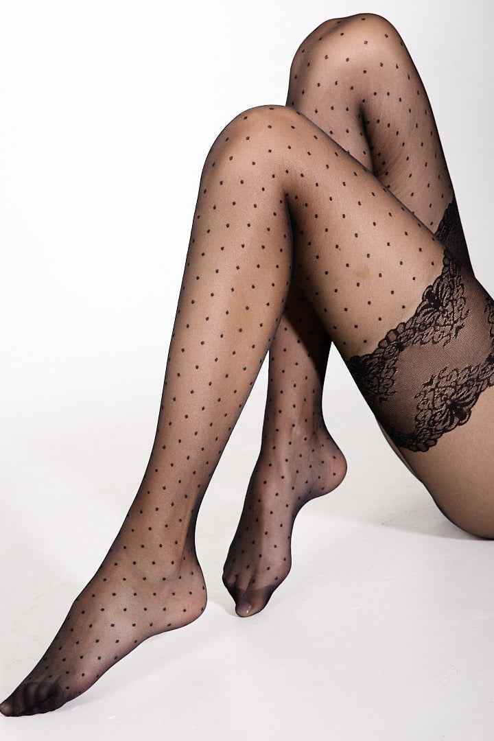 Fantasy Tights Conte Seduction - Polka Dots Stockings Imitation