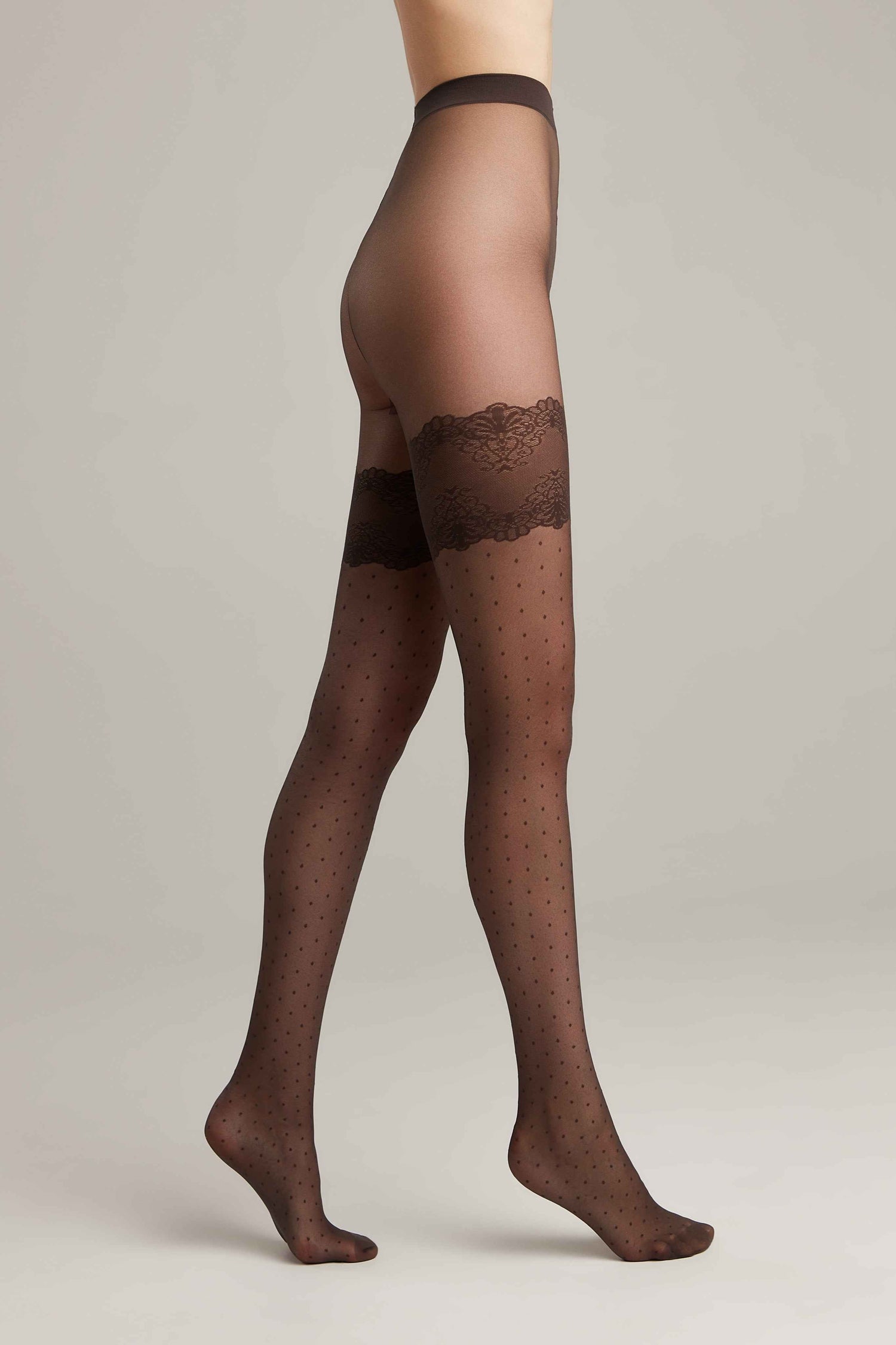 Fantasy Tights Conte Seduction - Polka Dots Stockings Imitation