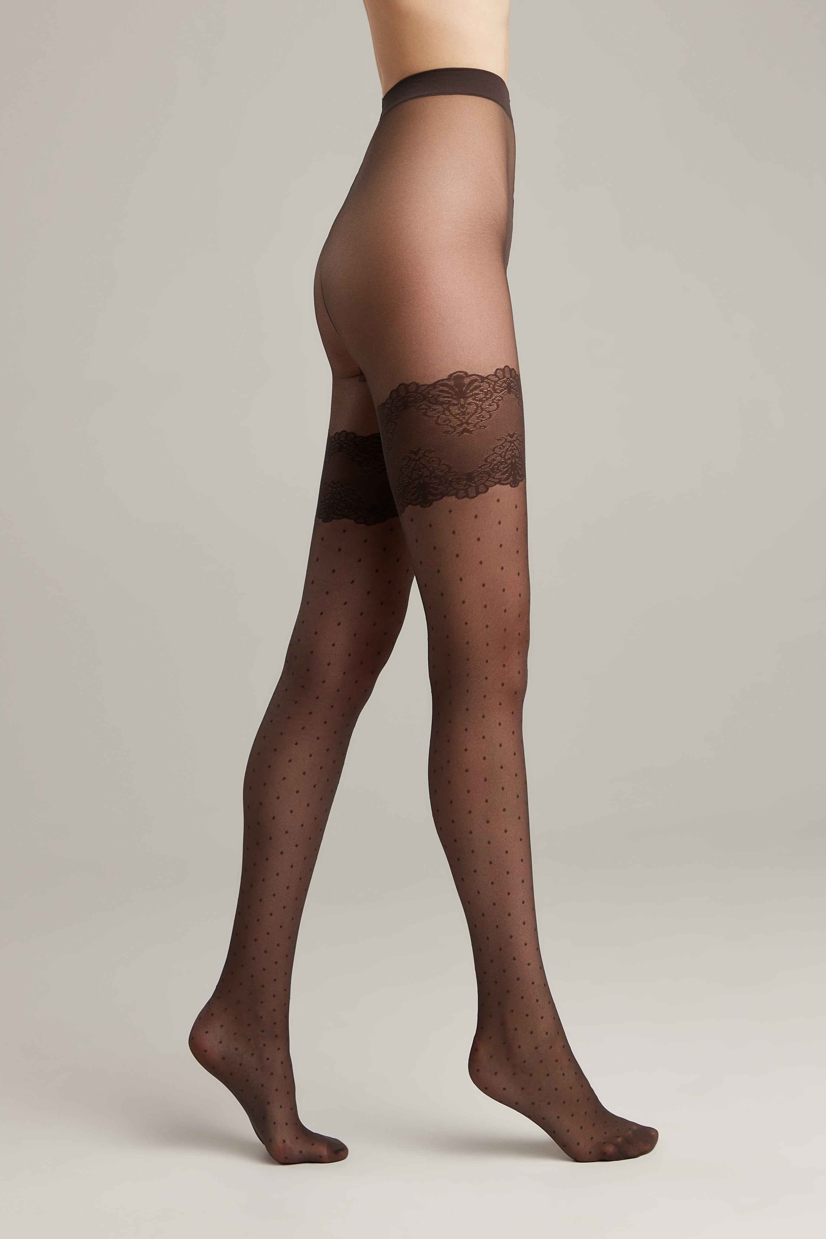 Fantasy Tights Conte Seduction - Polka Dots Stockings Imitation