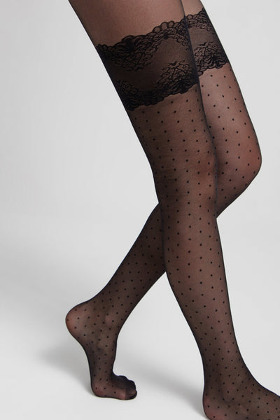 Fantasy Tights Conte Seduction - Polka Dots Stockings Imitation