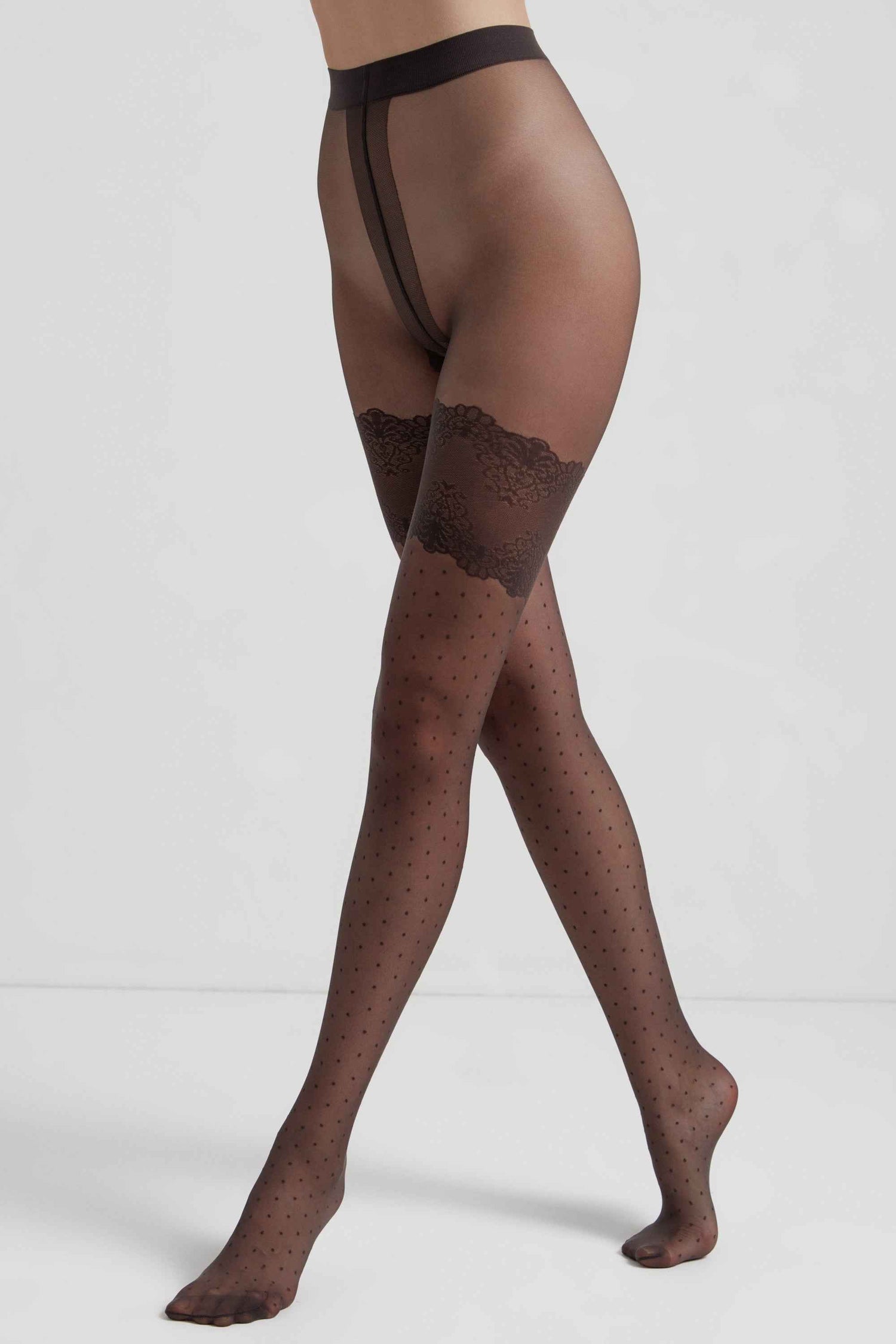 Fantasy Tights Conte Seduction - Polka Dots Stockings Imitation