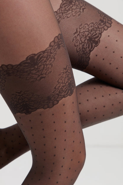 Fantasy Tights Conte Seduction - Polka Dots Stockings Imitation
