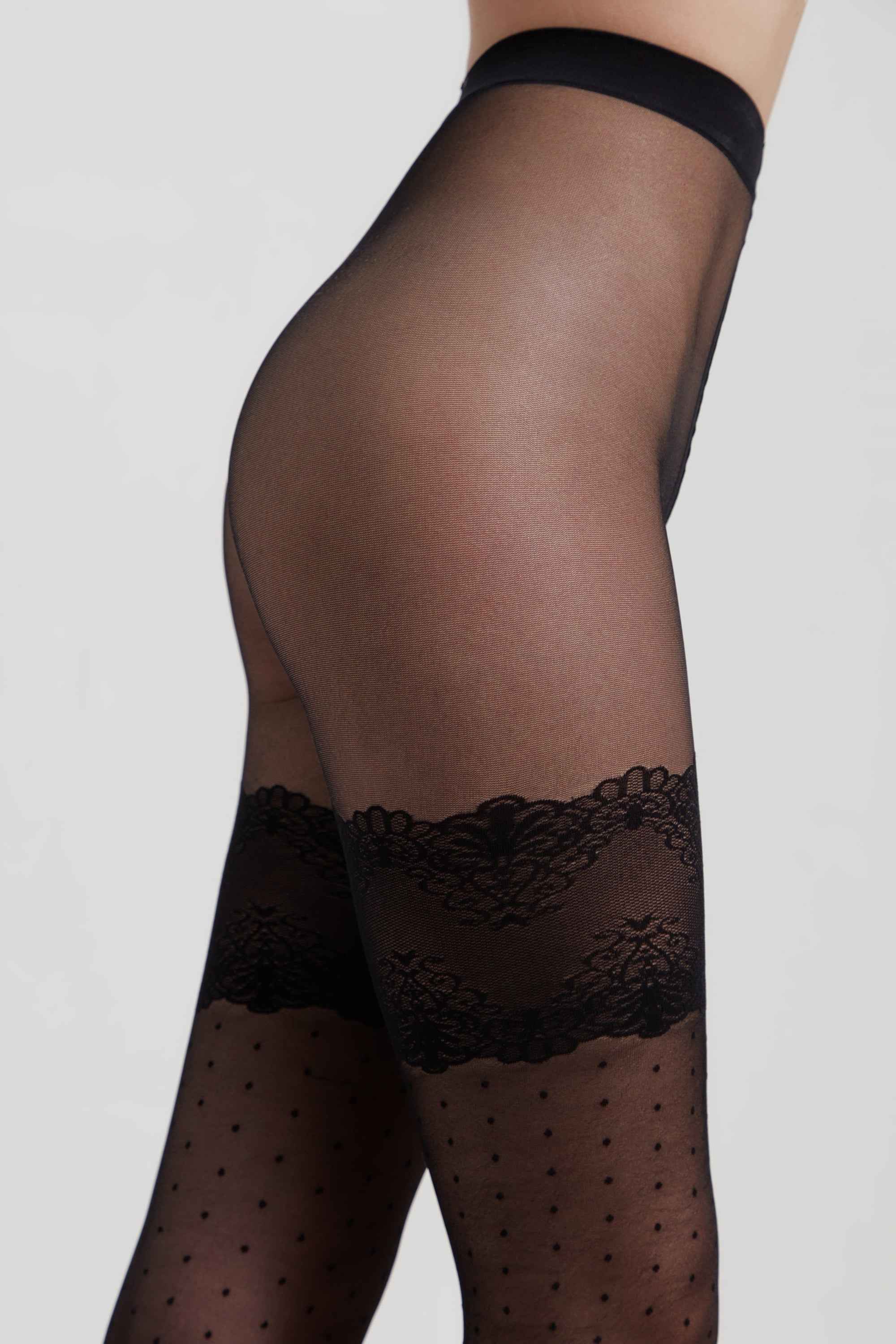 Fantasy Tights Conte Seduction - Polka Dots Stockings Imitation
