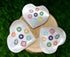 2" Selenite Heart with 7 Chakra Symbols, Engraved 7 Chakra Selenite Puffy Heart  DestGlow