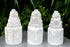 Natural Rough Selenite Swirl Towers, 4" Genuine Healing White Spiral Crystal  DestGlow