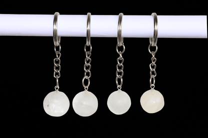 Selenite Key Chain, Gemstone Keychain Crystal Key Ring (Purification and Aura Cleansing)  DestGlow
