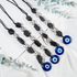 Black Tourmaline & Selenite With Evil Eye Crystal Hanger  DestGlow
