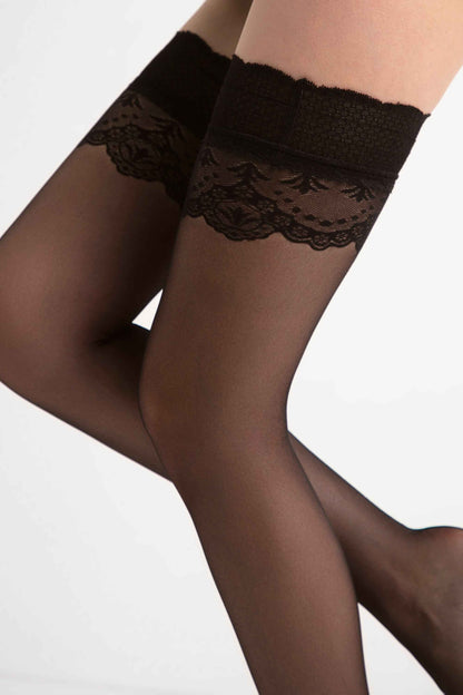 Fantasy Stockings Conte Sense - Silicone Lace Top with Back Seam Imitation