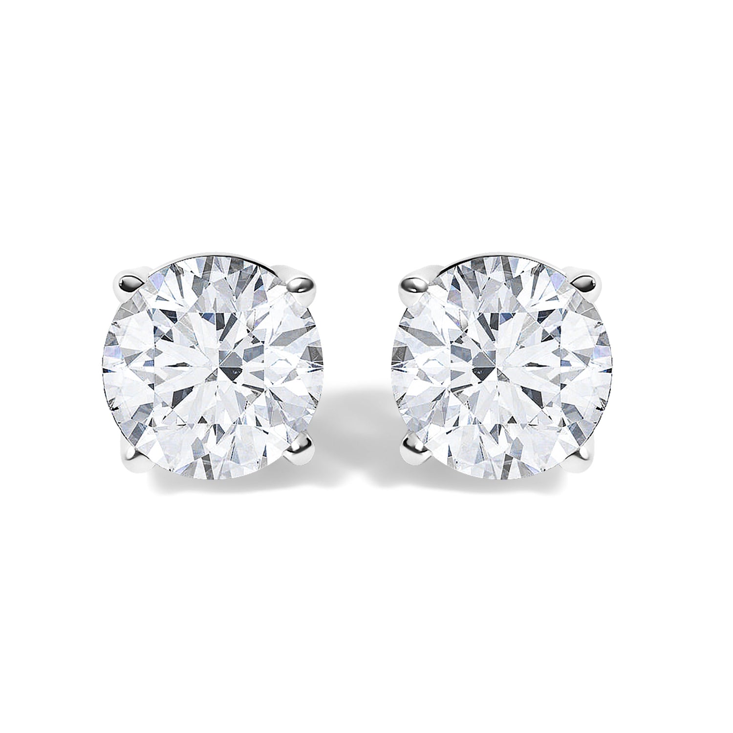 14K White Gold 1 1/10 Cttw Round Diamond Solitaire Stud Earrings  DestGlow