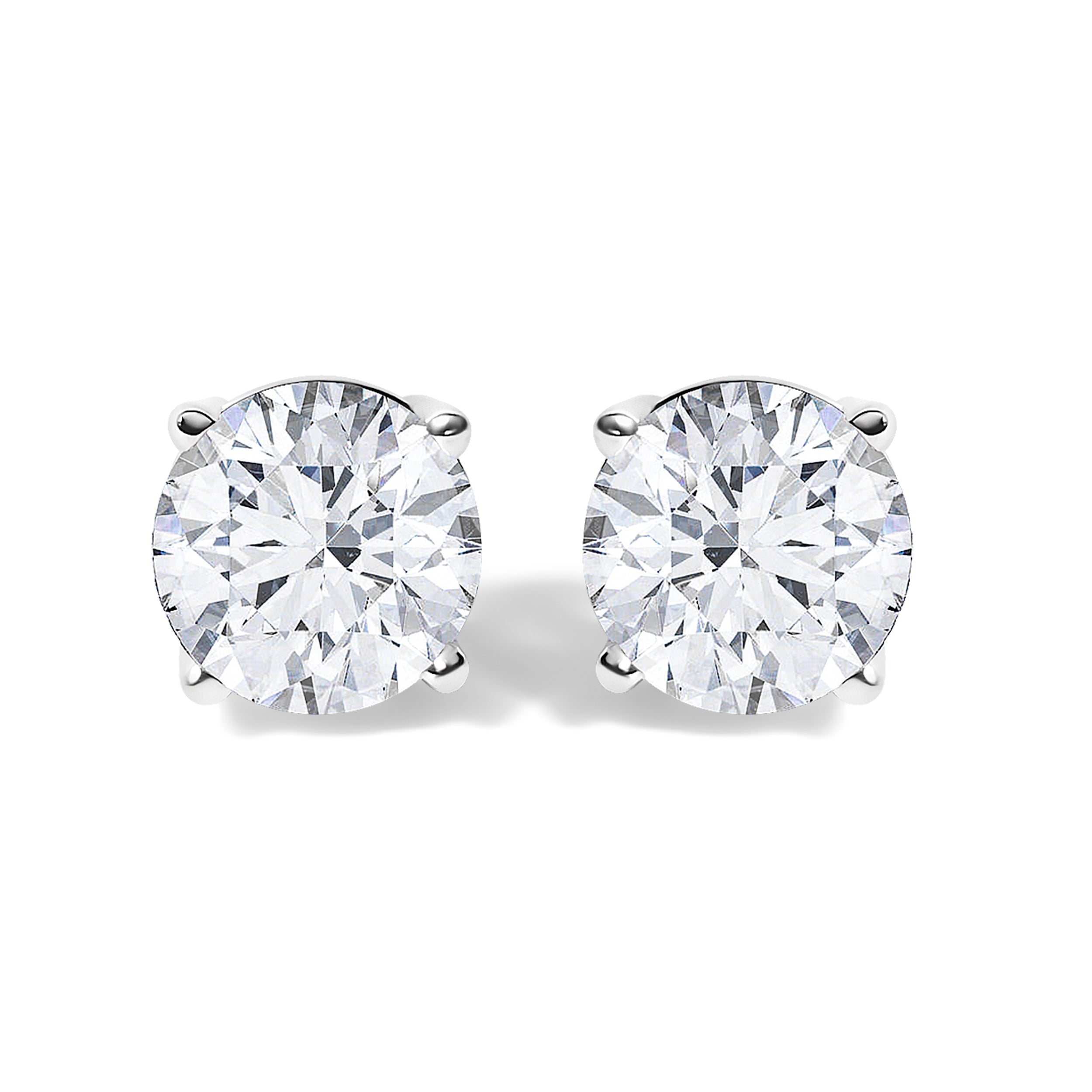 14K White Gold 1 1/10 Cttw Round Diamond Solitaire Stud Earrings  DestGlow