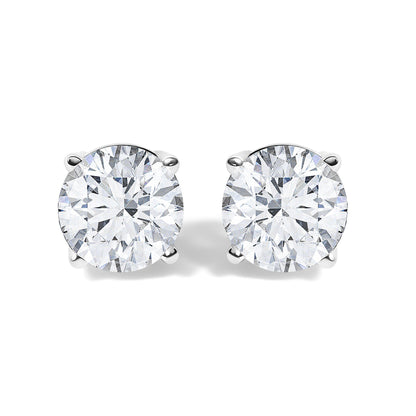 14K White Gold 1 1/10 Cttw Round Diamond Solitaire Stud Earrings  DestGlow