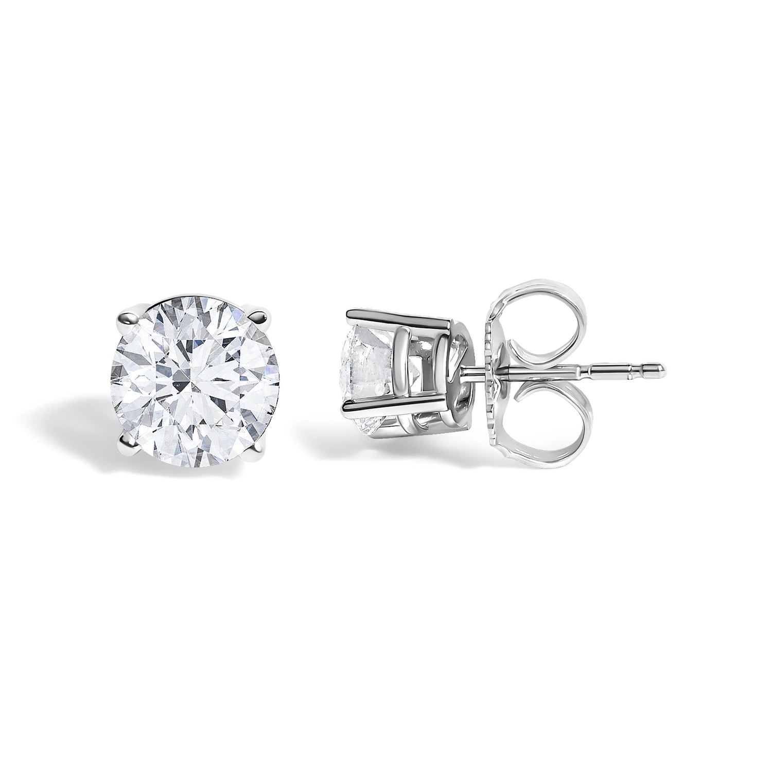 14K White Gold 1 1/10 Cttw Round Diamond Solitaire Stud Earrings  DestGlow
