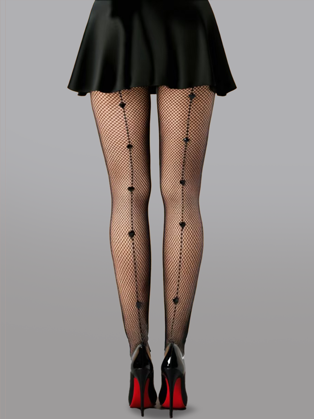 Heart Pattern Fishnet Tights - DestGlow
