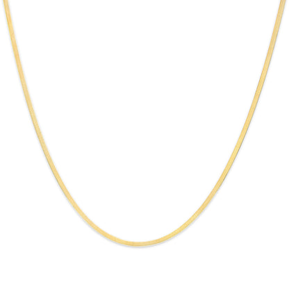Unisex Solid 14K Yellow Gold 2.8mm Imperial Herringbone Chain Necklace - 18" Inches by Bids.com