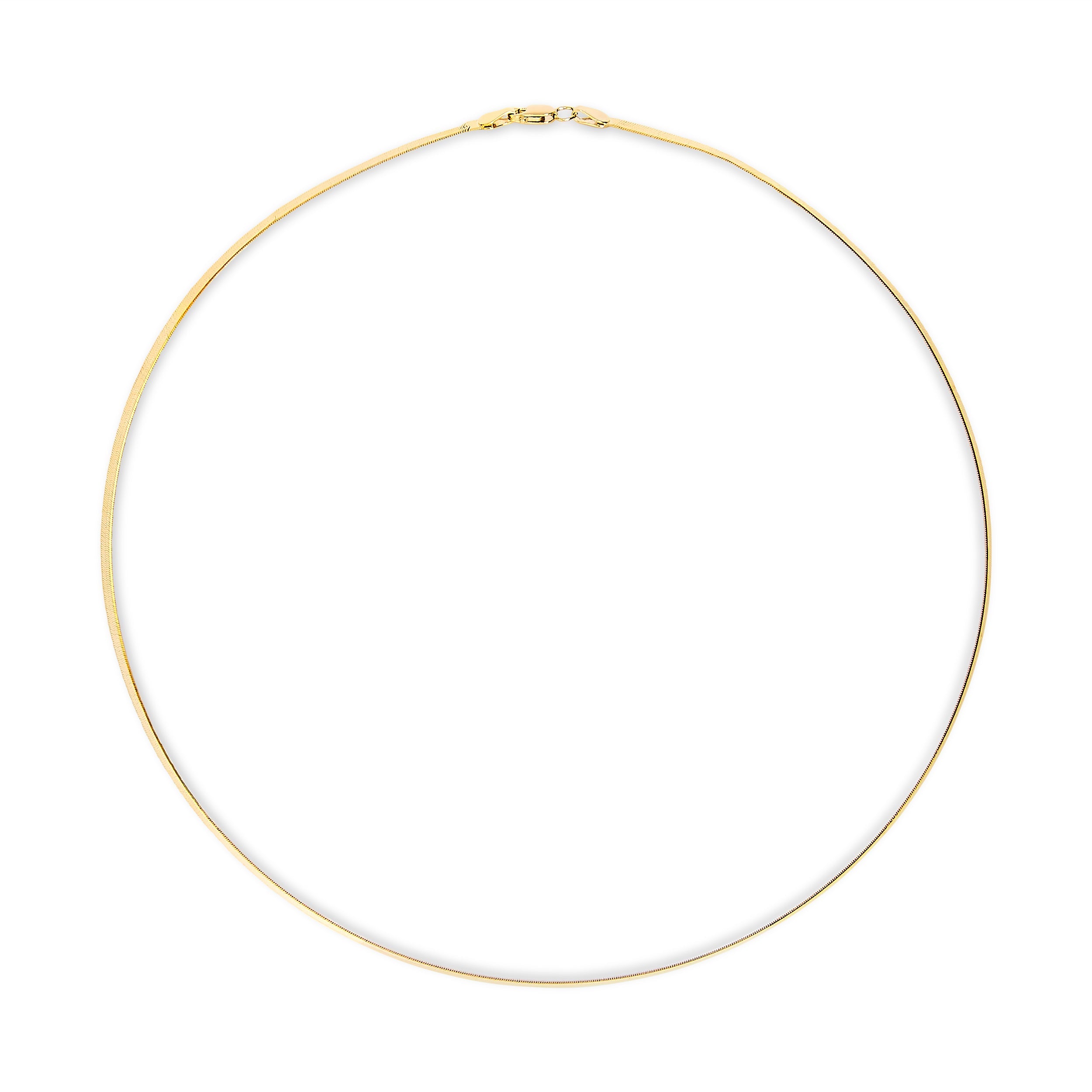 Unisex Solid 14K Yellow Gold 2.8mm Imperial Herringbone Chain Necklace - 18" Inches by Bids.com