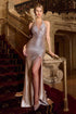 Ladivine SF117 Dress Crystal Adorned Satin Halter Gown by DiscountDressShop