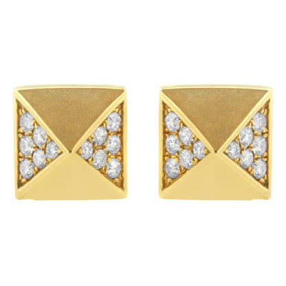 14K Yellow Gold 1/4 Cttw Diamond Pyramid Stud Earring (G-H Color, SI1-SI2 Clarity) by Bids.com