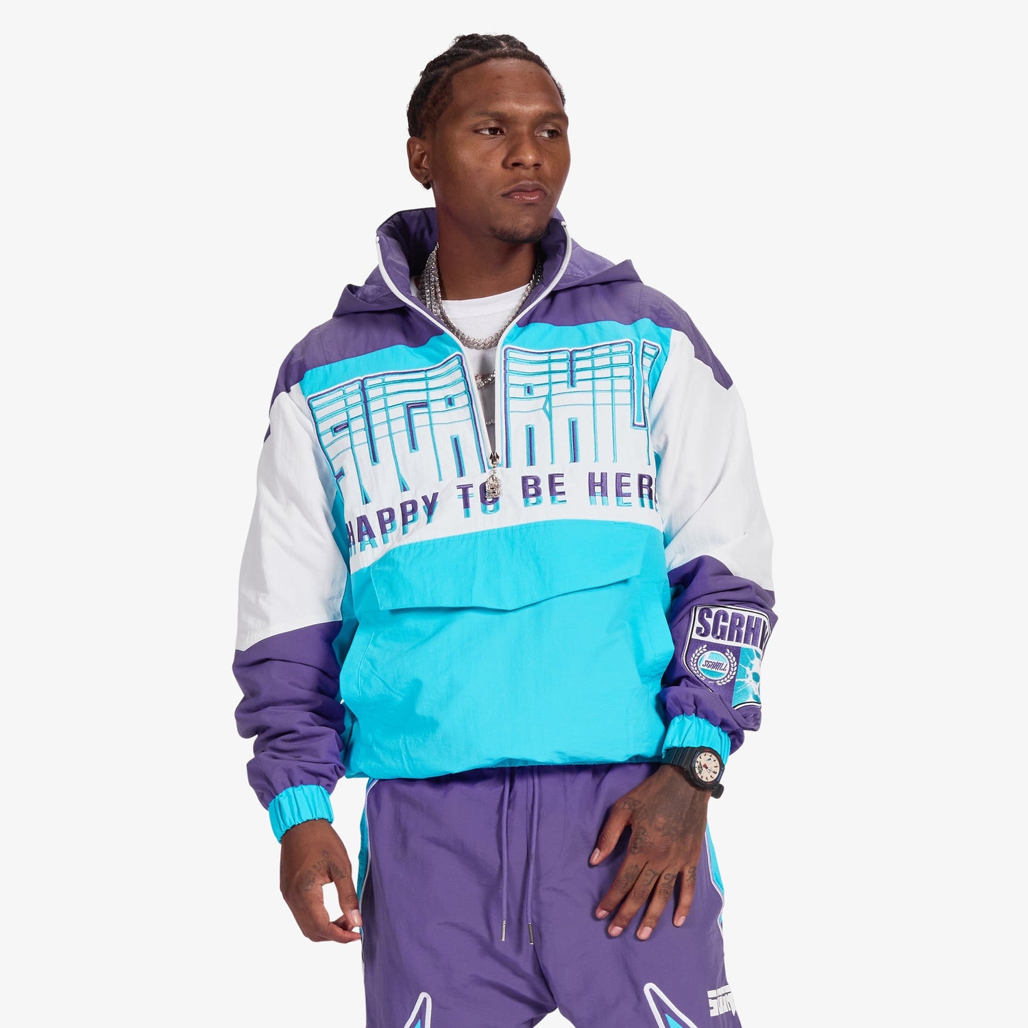 Sugarhill Bolt Windbreaker Jacket - Purple by Denim Exchange
