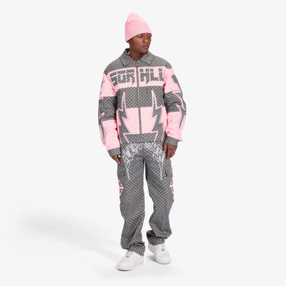 Sugarhill Darling Cargo Pants - Grey Grid by Denim Exchange