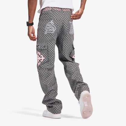 Sugarhill Darling Cargo Pants - Grey Grid by Denim Exchange
