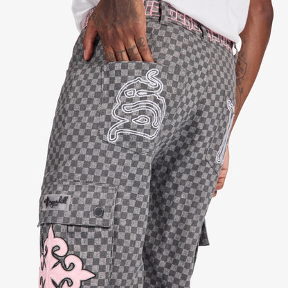 Sugarhill Darling Cargo Pants - Grey Grid by Denim Exchange