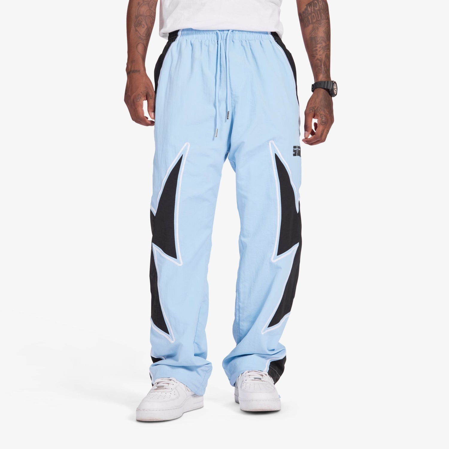 Sugarhill Bolt Windbreaker Pants - Baby Blue by Denim Exchange