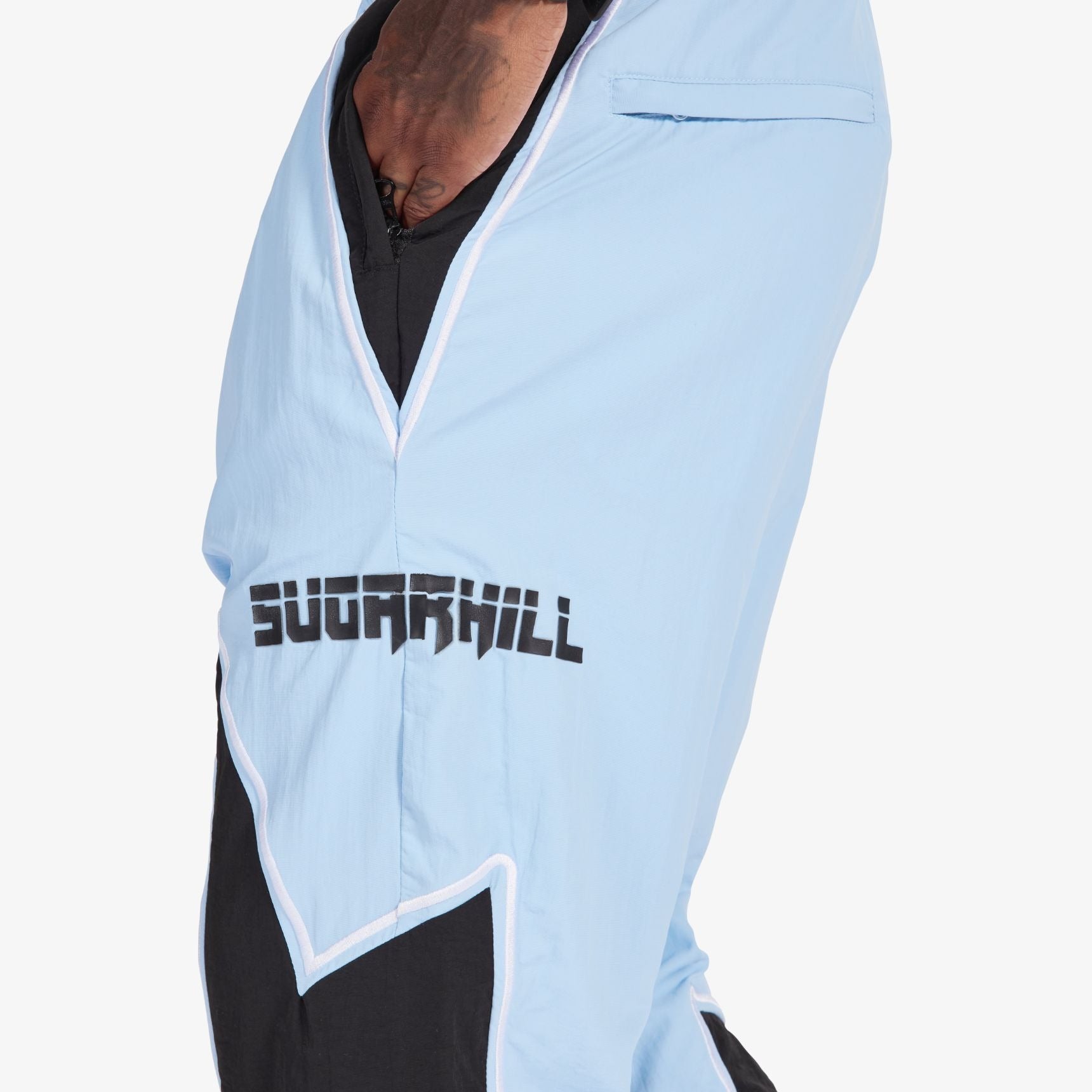 Sugarhill Bolt Windbreaker Pants - Baby Blue by Denim Exchange