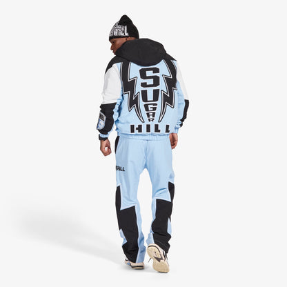 Sugarhill Bolt Windbreaker Pants - Baby Blue by Denim Exchange