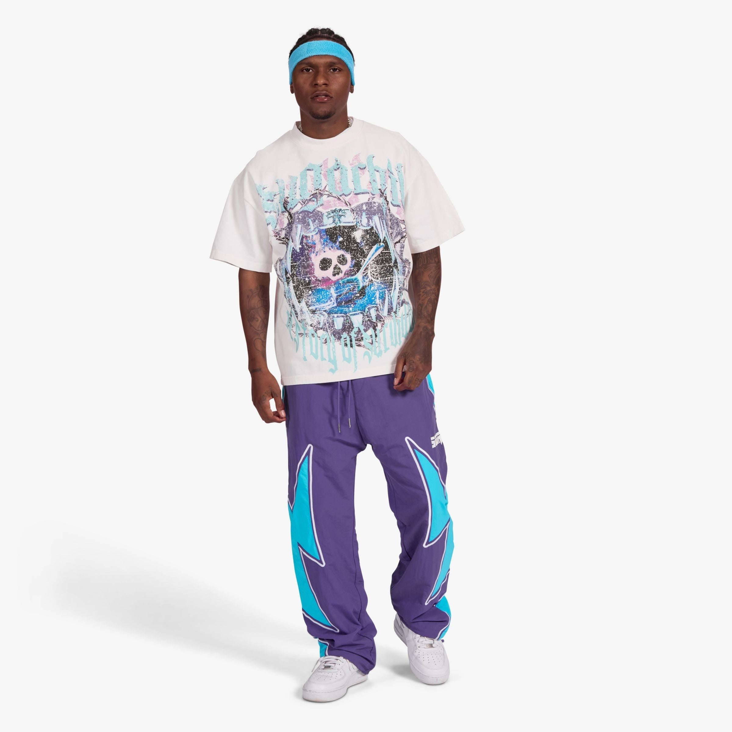 Sugarhill Bolt Windbreaker Pants - Purple by Denim Exchange