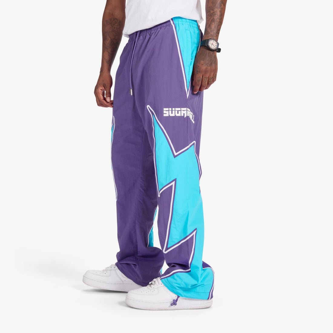Sugarhill Bolt Windbreaker Pants - Purple by Denim Exchange