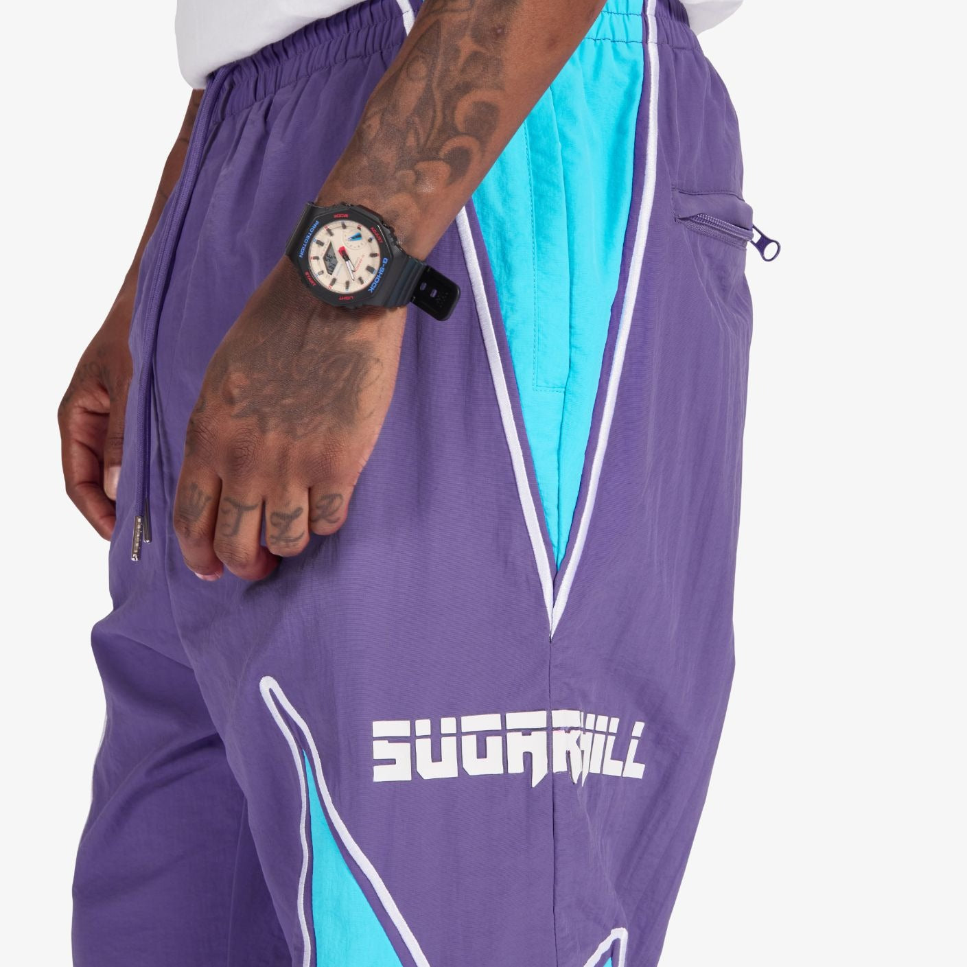 Sugarhill Bolt Windbreaker Pants - Purple by Denim Exchange