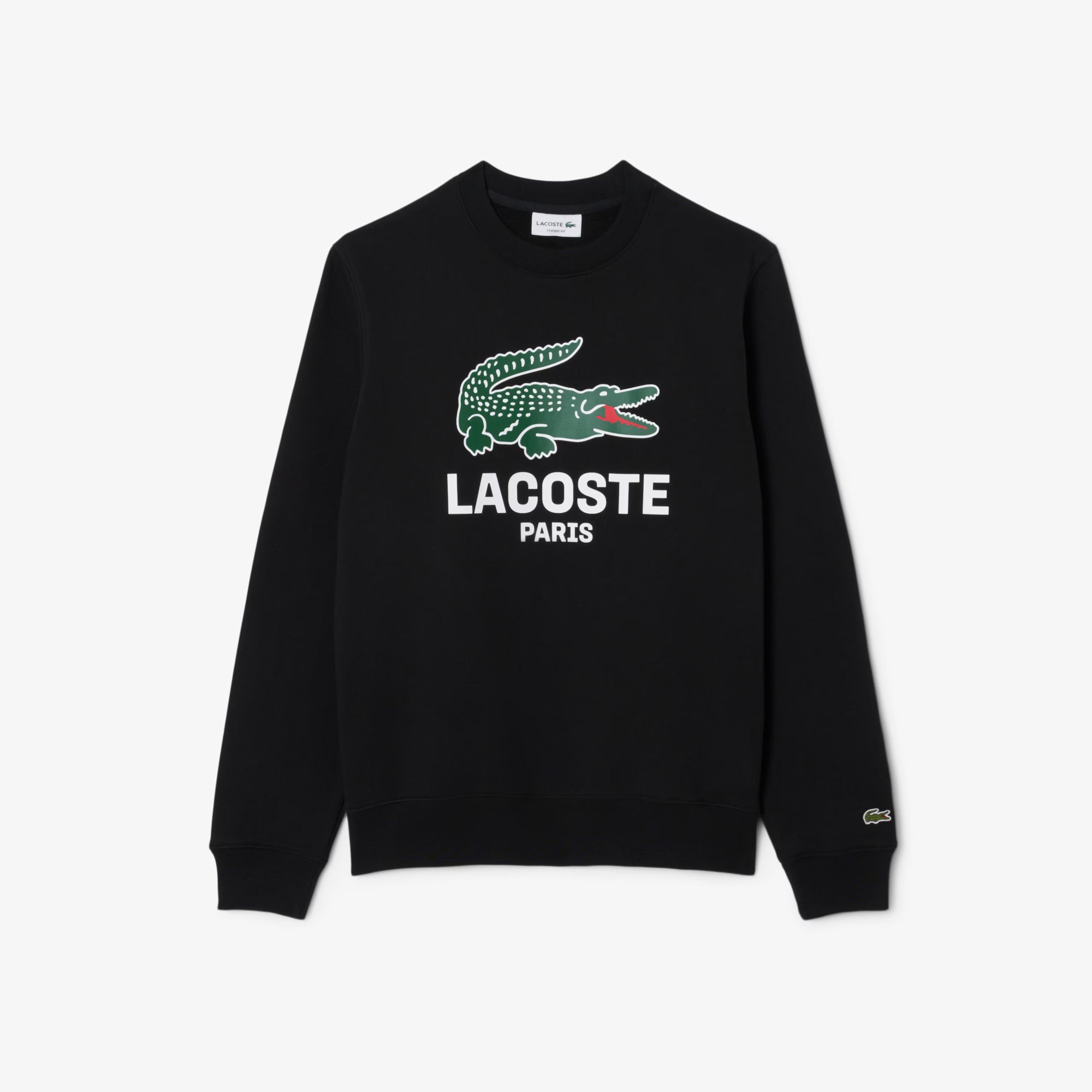Lacoste Printed Crewneck Sweatshirt - Black by Denim Exchange