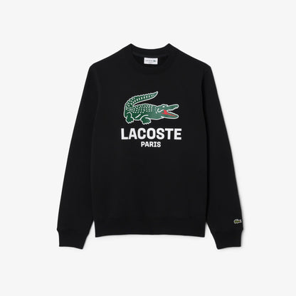 Lacoste Printed Crewneck Sweatshirt - Black by Denim Exchange