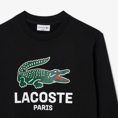 Lacoste Printed Crewneck Sweatshirt - Black by Denim Exchange