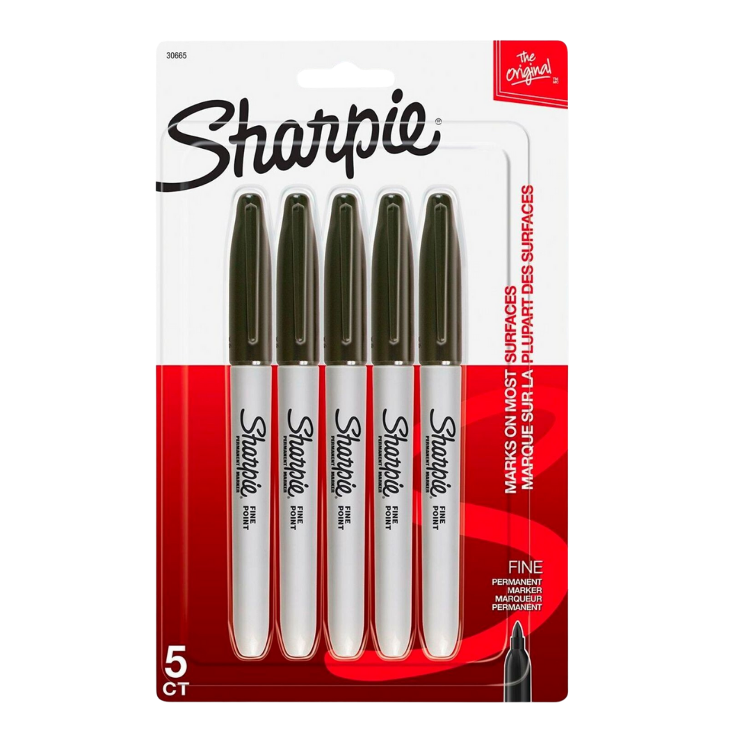Sharpie Chisel Tip Permanent Markers (5 pack, Black) by Farmacias Savia